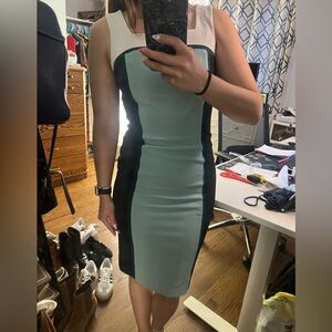 Square neck business dress